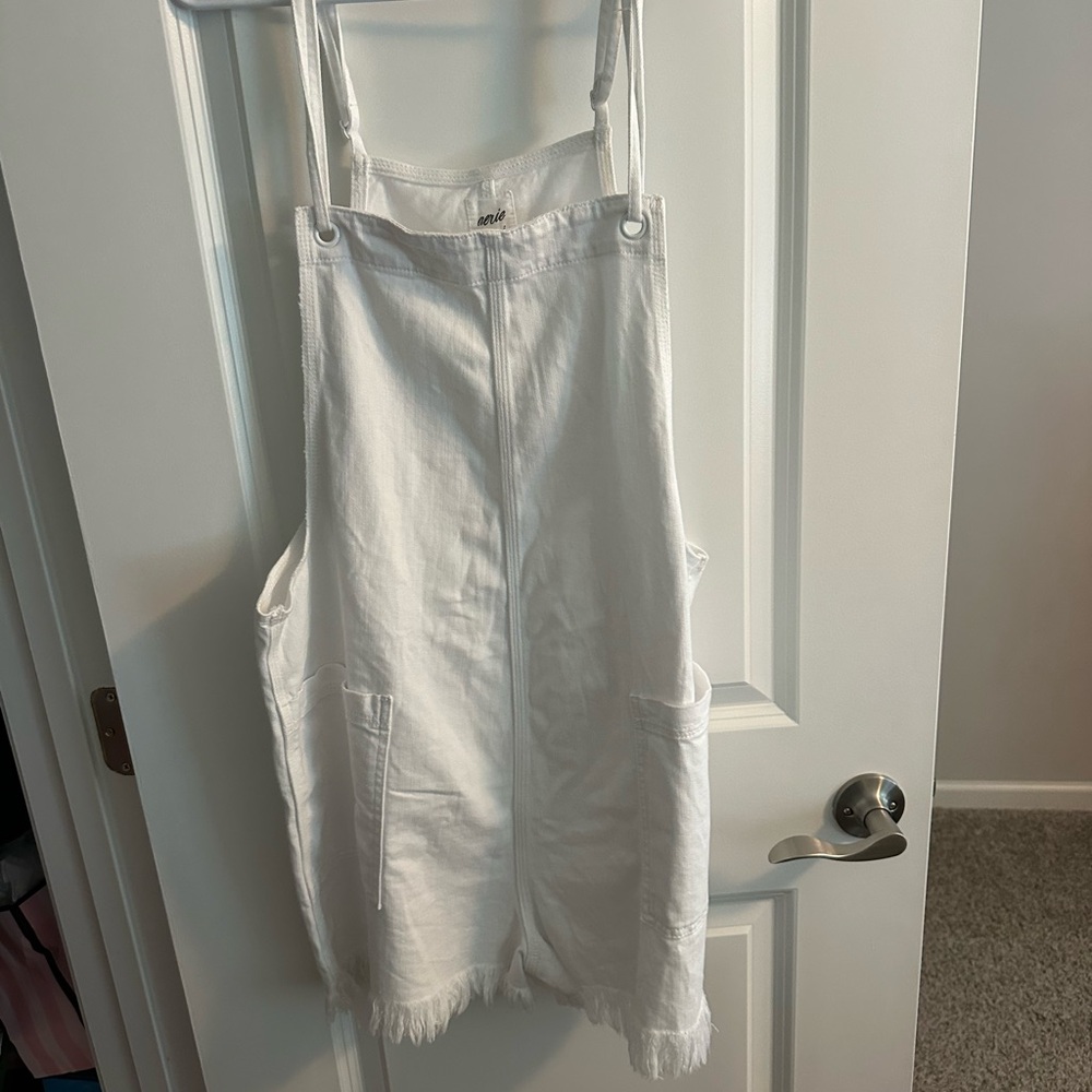 Aerie White Denim Jumpsuit